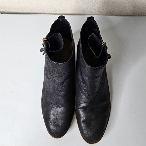 Lucky Brand Size 9 Black Leather Blandre Ankle Booties Boots Low Block Heel - Picture 5 of 10